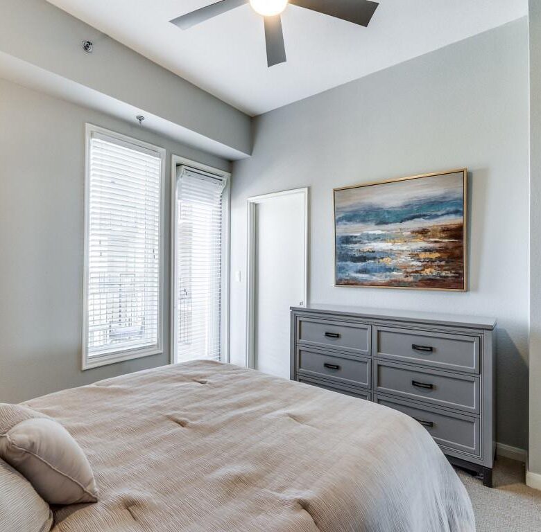 Spacious bedroom with natural light in 77079 Luxury Apartments, 1-3 bedroom units in Houston, TX.